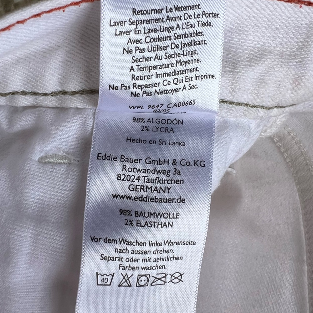 Eddie Bauer White Cotton Denim Fitted Shorts Size 0 - Picture 9 of 9
